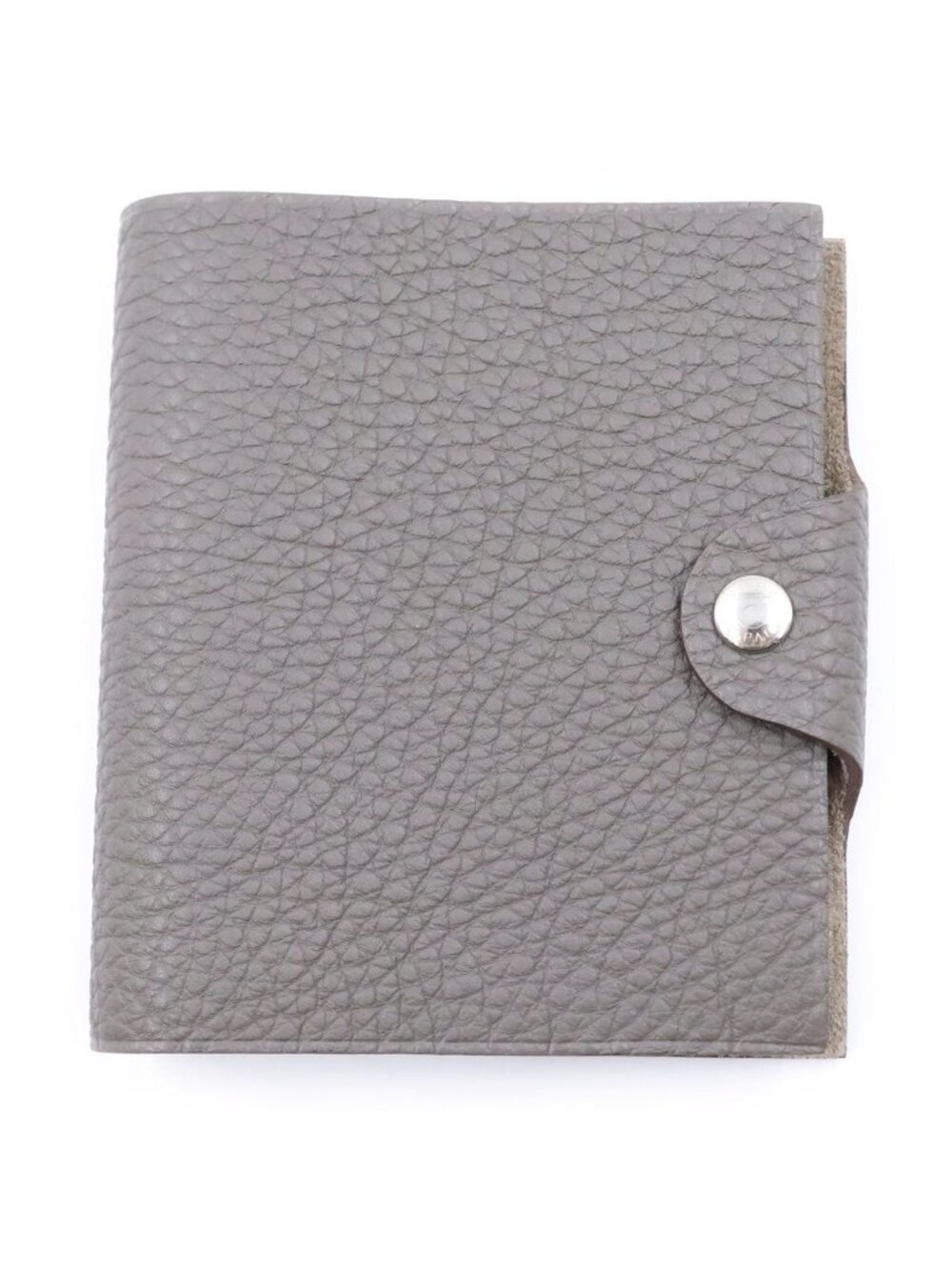 Hermes Ulysse PM Taurillon Clemence Leather Notebook Cover Silver Gray Agenda